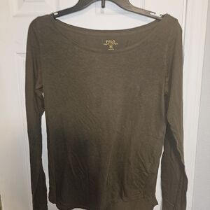 Polo by Ralph Lauren Olive Long-Sleeve Scoop Neck Top